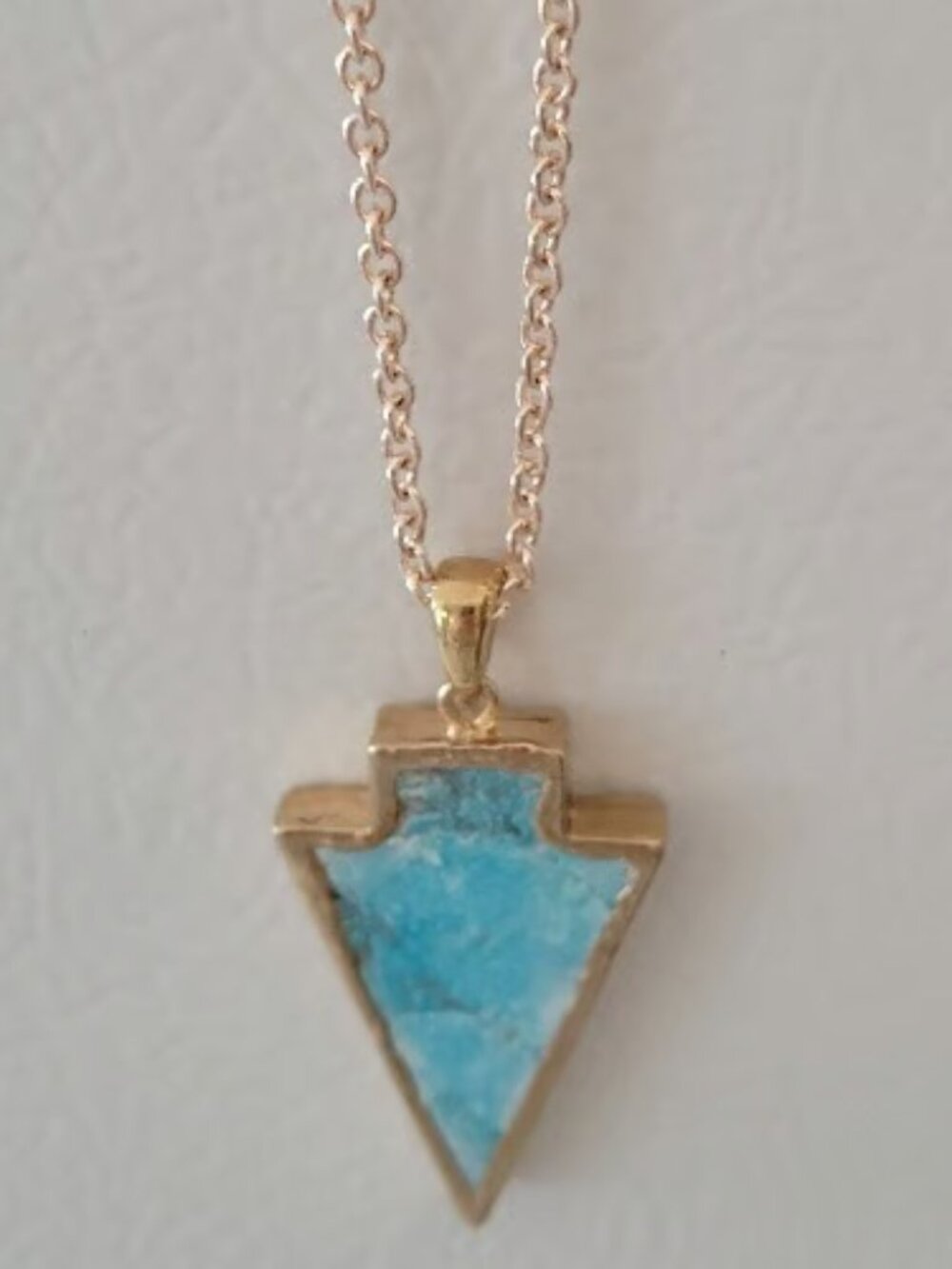 Turquoise and Gold Arrow Necklace